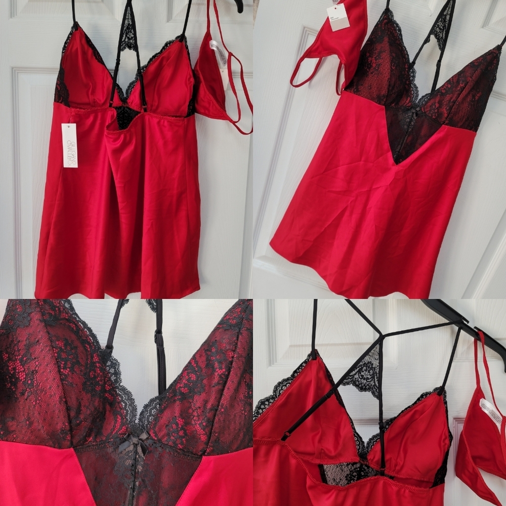 Gilligan & O'Malley lace Satin Chemise Sleep set